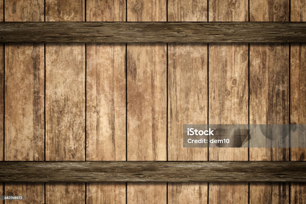 Wooden rings with rivets on old barrel Barrel Stock Photo