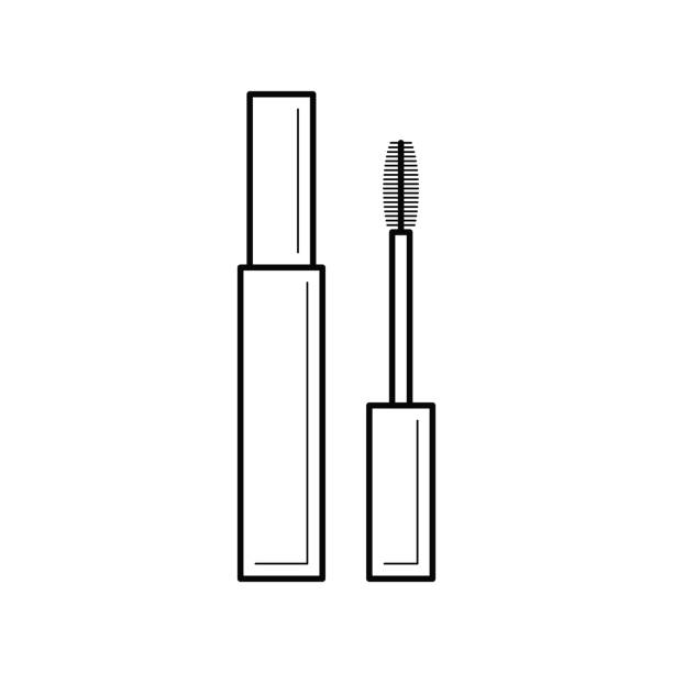 튜브 마스카라와 브러시. - mascara applicator stock illustrations