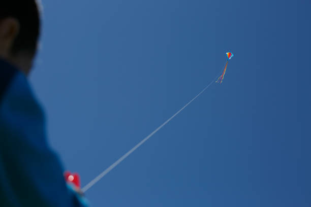 Kite flying in the blue sky