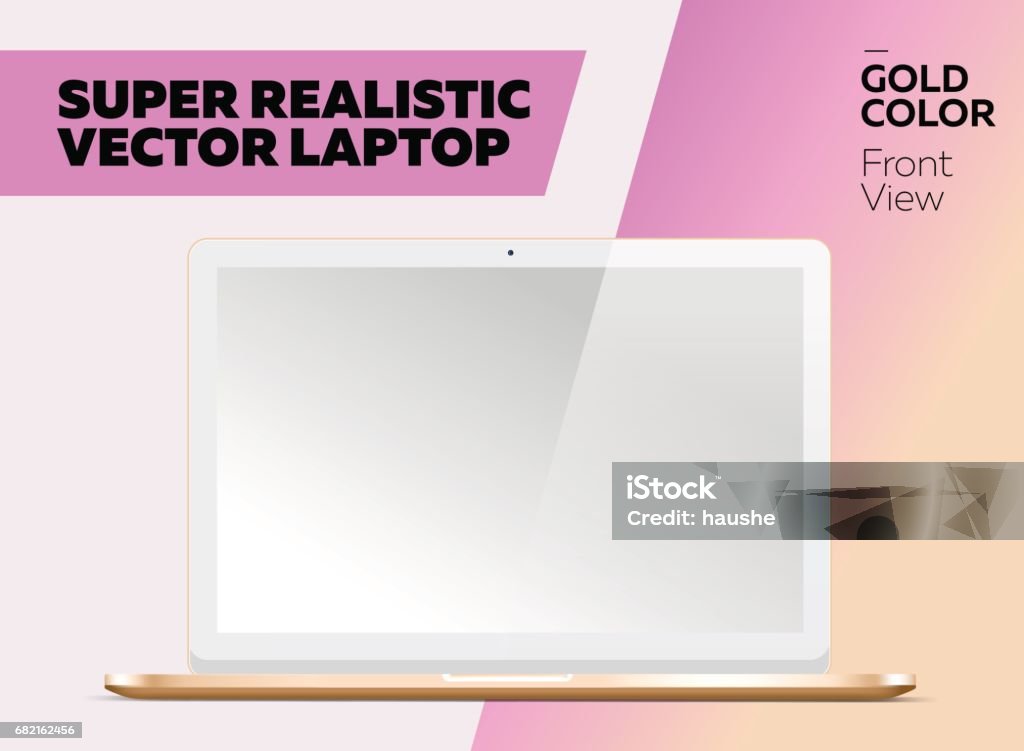 Notebook Without Display Super Realistic Vector Notebook With Blank Screen Stock Illustration ...