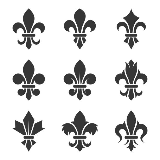 ilustrações, clipart, desenhos animados e ícones de flor de lis conjunto - french renaissance