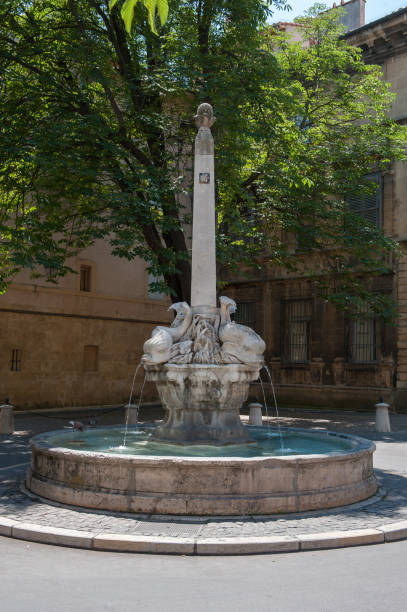 Medieval drinking fountain in Dolphin Square, Aix-en-Provence