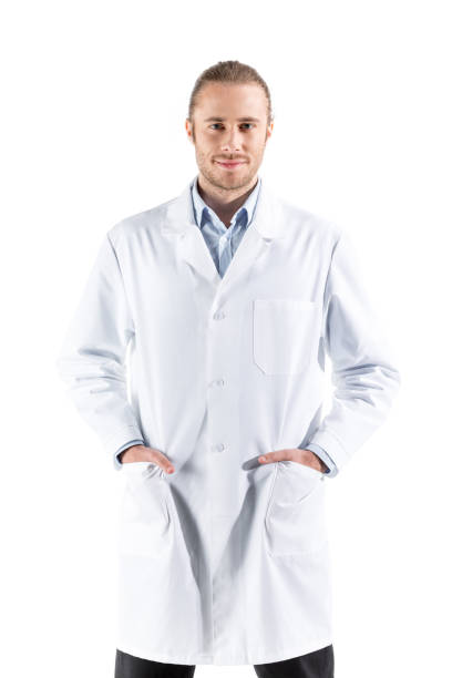istock young doctor in white coat looking at camera isolated on white 682171580