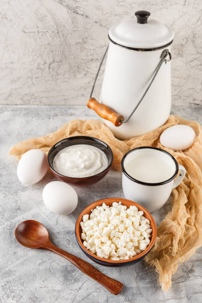 istock Granulated cottage cheese and sour cream 682172406