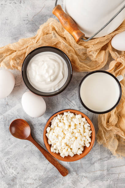 istock Granulated cottage cheese and sour cream 682172464