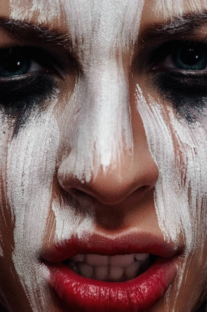 istock Evil Woman with Aborigine Halloween Makeup 682172508