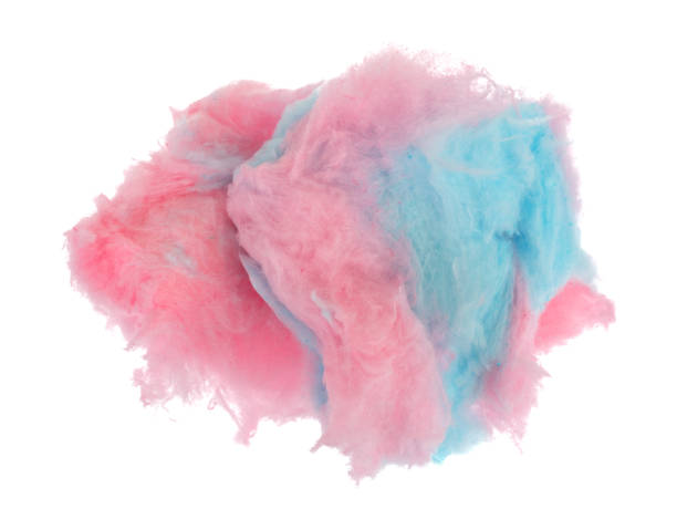 Pink and blue cotton candy Pink and blue cotton candy isolated on a white background. candyfloss stock pictures, royalty-free photos & images