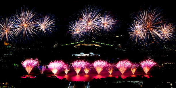 istock Spectacular Fireworks Of Skyfire Canberra 2017 682180516