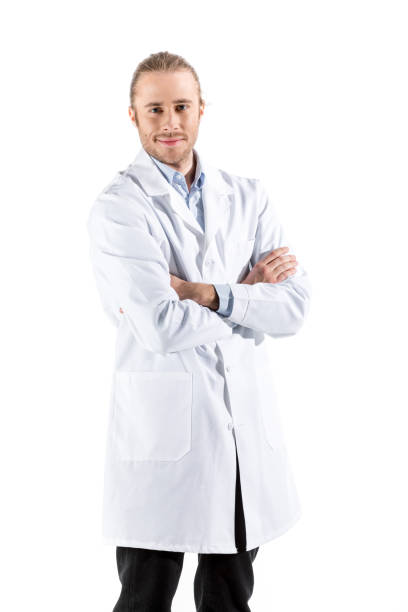 istock smiling young doctor in white coat looking at camera isolated on white 682180582