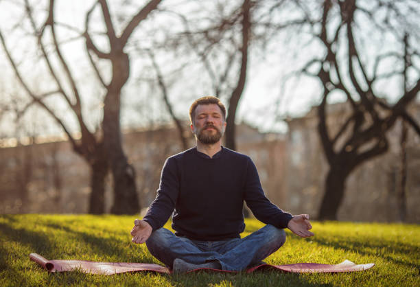 istock Meditation in city life conditions 682197276