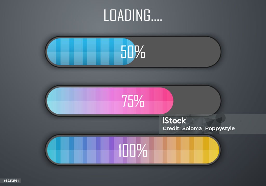 Visual Loading Bar Vector Progress Loading Bar Stock Illustration - Download Image Now ...