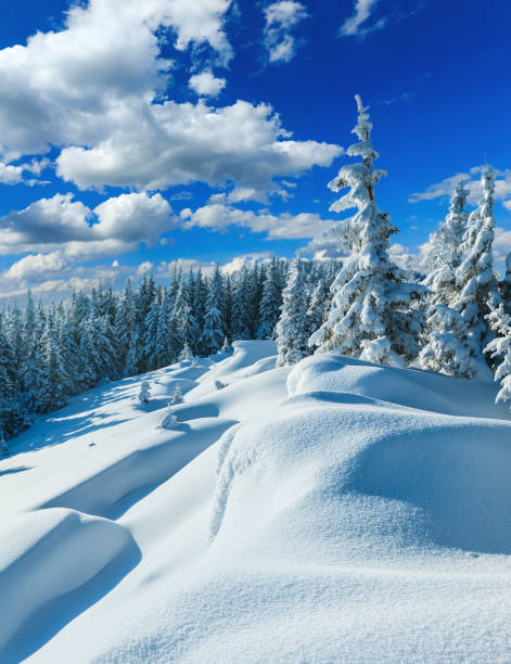 istock Snowdrifts on winter snow covered mountainside 682213412
