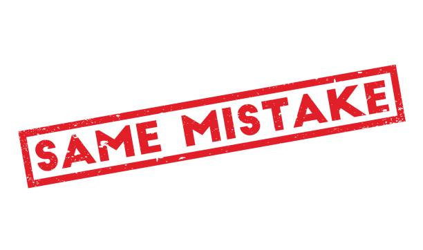 Same Mistake rubber stamp Same Mistake rubber stamp. Grunge design with dust scratches. Effects can be easily removed for a clean, crisp look. Color is easily changed. fail stamp stock illustrations