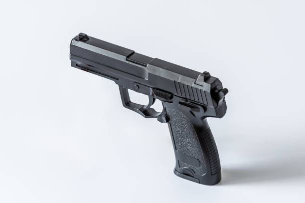 istock The black semi-automatic pistol 682224396