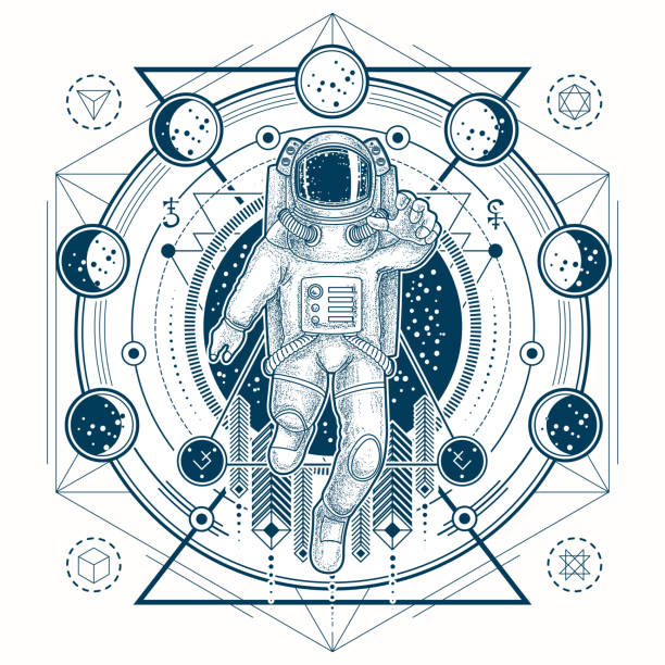 Ilustración de Dibujo Vectorial De Un Tatuaje Con Astronauta En Un Traje Espacial Y Fases De La Luna y más Vectores Libres de Derechos de Astronauta - iStock Ilustración de Dibujo Vectorial De Un Tatuaje Con Astronauta En Un Traje Espacial Y Fases De La Luna y más Vectores Libres de Derechos de Astronauta - iStock