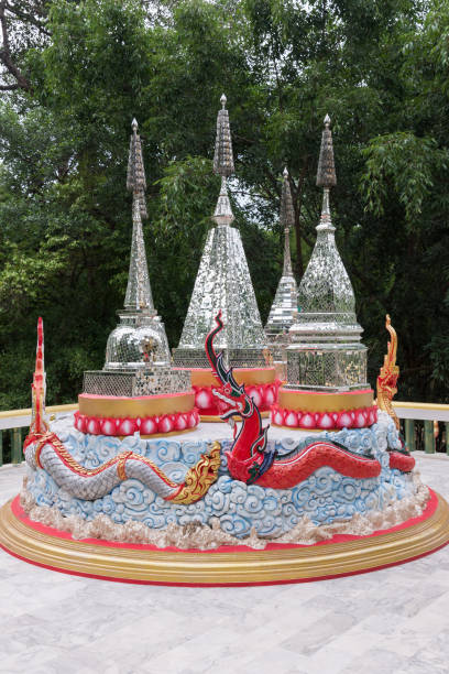 istock Small pagoda with the silver mosaic. 682229216
