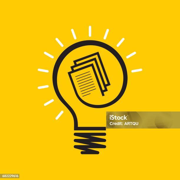 Idea And Knowledge Concept Design Light Bulb On Book Stock Illustration - Download Image Now