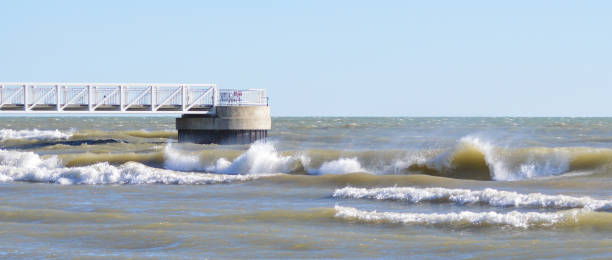 istock The Oscoda Beach Park Pier after a wind storm 682250846
