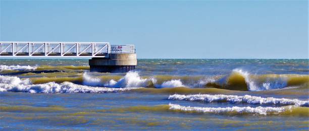 istock The Oscoda Beach Park Pier after a wind storm 682251800