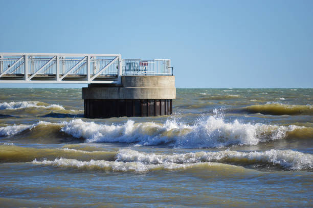 istock The Oscoda Beach Park Pier after a wind storm 682254138