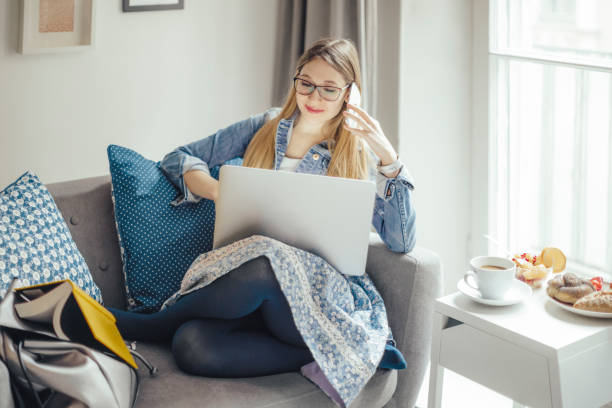 istock Young woman at home 682255144