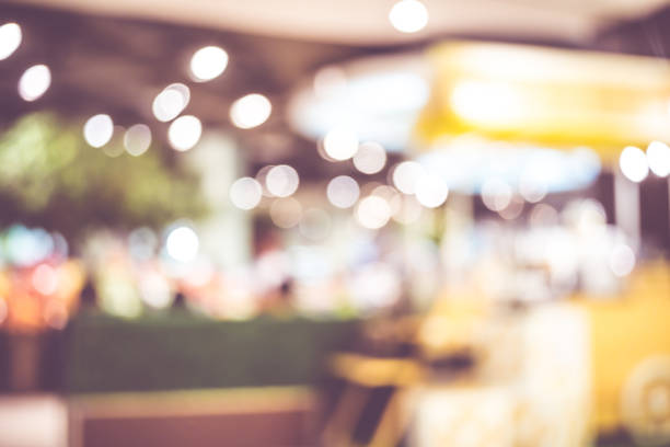 istock Blurred background, Customer shopping at supermarket store with bokeh light 682257316