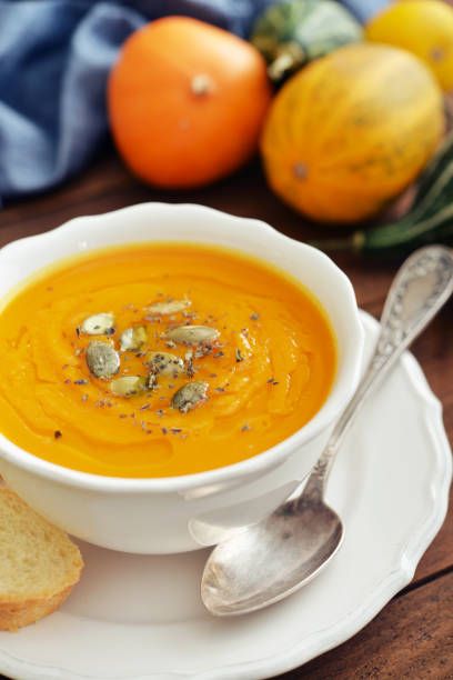 istock Bowl of pumpkin soup 682257334