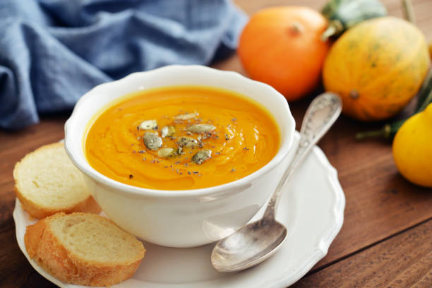 istock Bowl of pumpkin soup 682257336