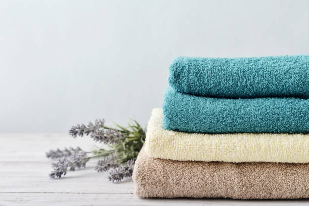 Stack Of Bath Towels Stock Photo - Download Image Now - Towel, Laundry,  Stack - iStock