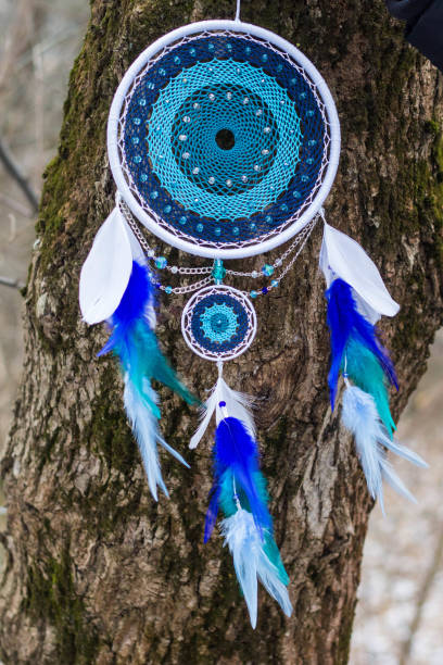 istock Dreamcatcher made of feathers, leather, beads, and ropes 682264516