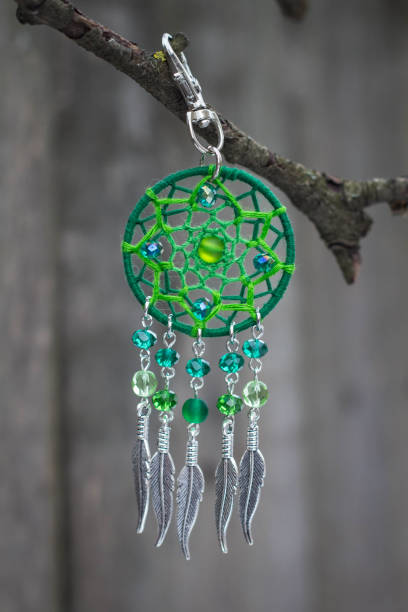 istock Dreamcatcher made of feathers, leather, beads, and ropes 682264574