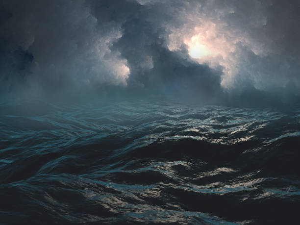 assustador mar - sea storm moody sky dark - fotografias e filmes do acervo