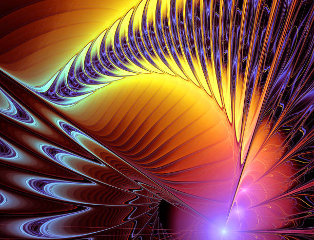 istock Abstract illustration of a fractal pattern on black background 682275422