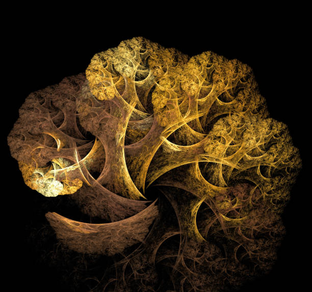 istock Abstract illustration of a fractal pattern on black background 682278348
