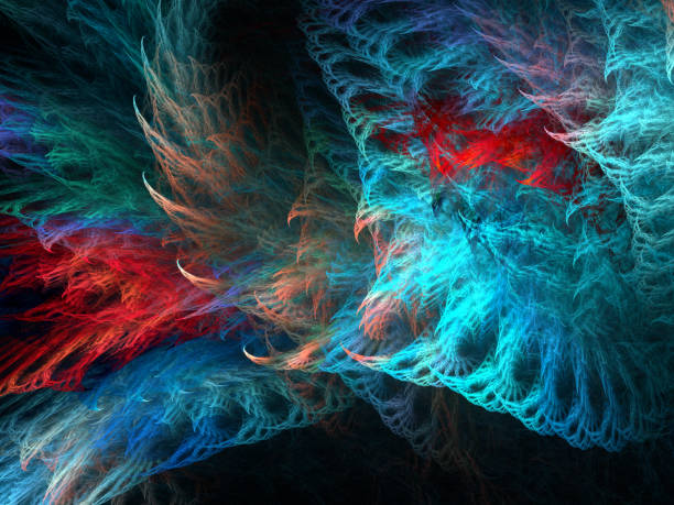 istock Abstract illustration of a fractal pattern on black background 682278484