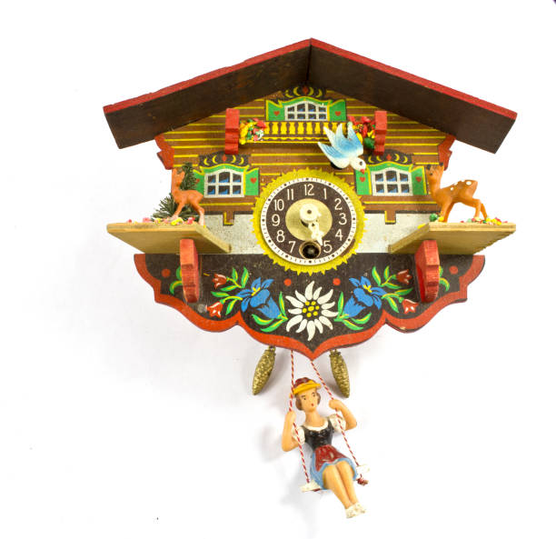 istock Vintage Wooden Cuckoo Clock on White Background 682279460