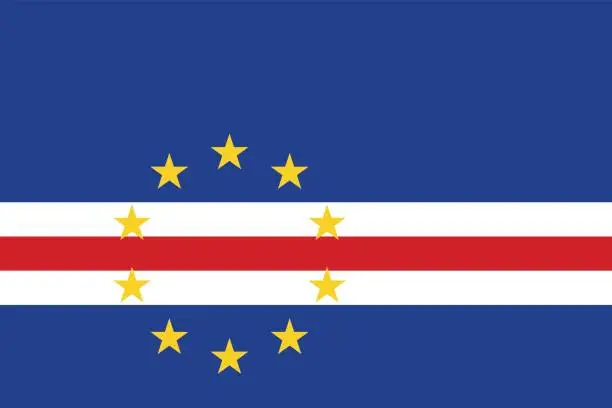 Vector illustration of Official vector flag of Cape Verde ( Cabo Verde ) . Republic of Cabo Verde .