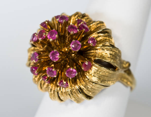 istock woman's ring with amethysts and gold 682282966