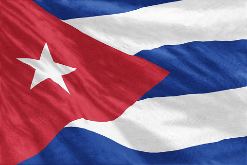 Flag of Cuba full frame close-up