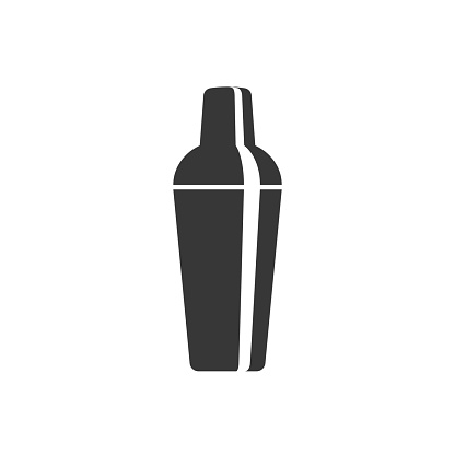 cocktail shaker icon, silhouette design