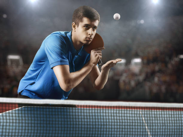 istock Young ping pong player playing table tennis game 682299740