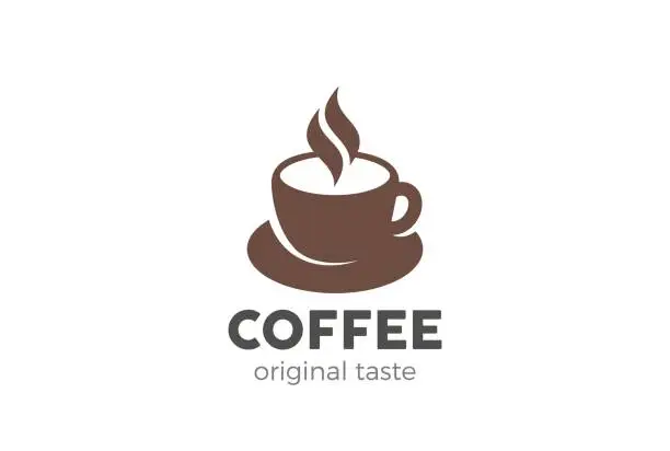 Vector illustration of Coffee cup icon design vector template.
Cafe symbol icon