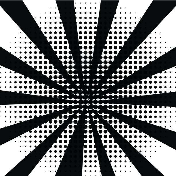 black and white comic background raster gradient halftone pop art black and white comic background raster pop art bw01 stock illustrations