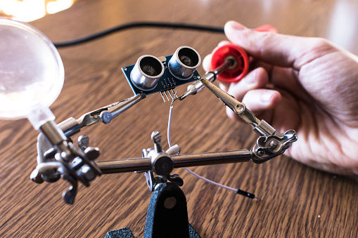 Electronic soldering in educational robotics experiment