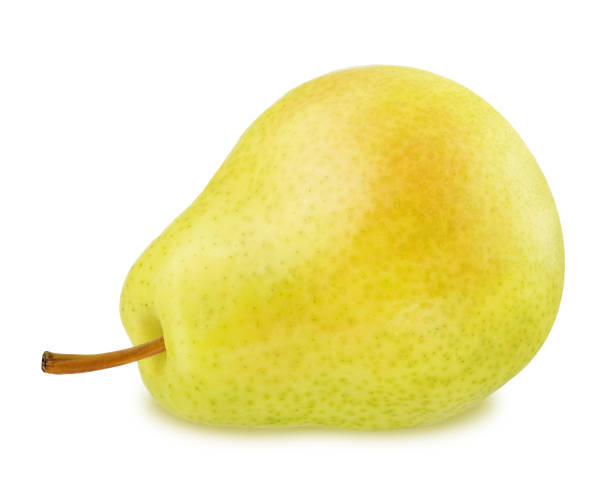 istock Ripe yellow pear with stem isolated 682311732
