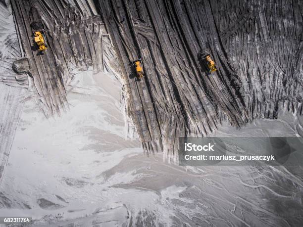 Aerial View Over The Building Materials Processing Factory Sand Mine View From Above Stock Photo - Download Image Now