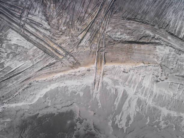 istock Aerial view over the building materials processing factory. Sand mine. View from above. 682311774