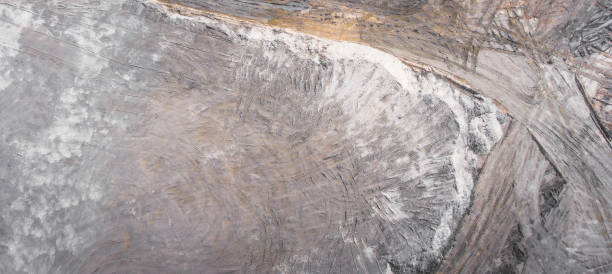 istock Aerial view over the building materials processing factory. Sand mine. View from above. 682311778