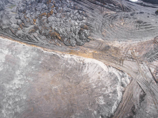 istock Aerial view over the building materials processing factory. Sand mine. View from above. 682311802