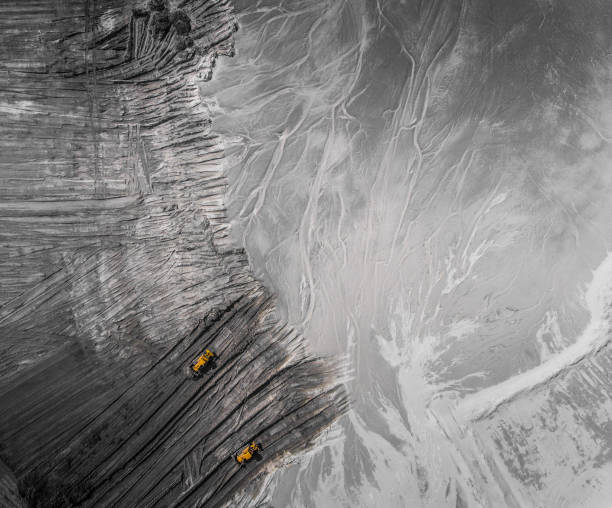 istock Aerial view over the building materials processing factory. Sand mine. View from above. 682311994